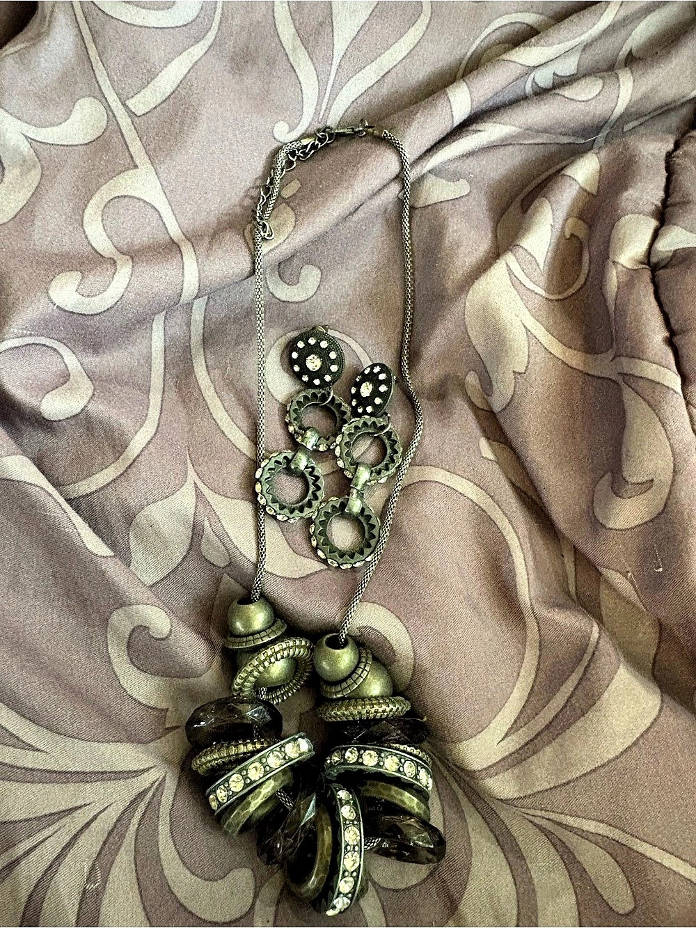 Black & Silver Statement Jewelry Set Like New